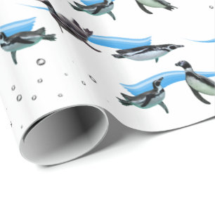 Papel de embrulho da festa da piscina de pinguins