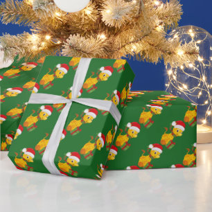 Papel de embrulho da girafa de Natal do bebê