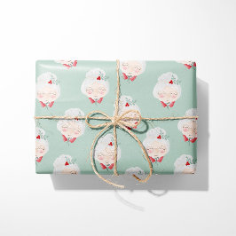 Papel de embrulho da Sra. Claus Verde Menta