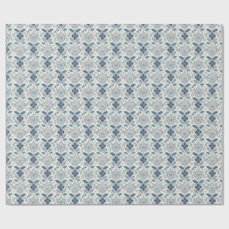 Papel de embrulho Damasco Azul de Inverno