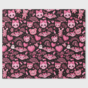 Papel de embrulho Dark Kawaii - Envoltório de pres