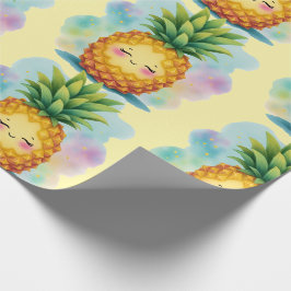 Papel de embrulho de abacaxi feliz