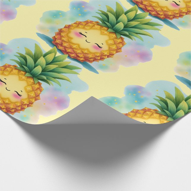 Papel de embrulho de abacaxi feliz (Ponta)
