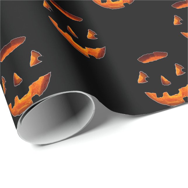 Papel de embrulho de abóbora brilhante de Hallowee (Ponta do rolo)
