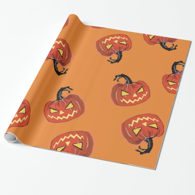 Papel de embrulho de abóbora do Halloween (Desenrolado)