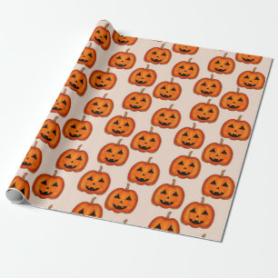 Papel de embrulho de abóbora Jack O Lantern fofo d