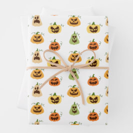 Papel de embrulho de abóboras de Halloween