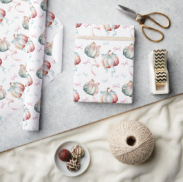 Papel de Embrulho de Abóboras e Laços Pastéis de O