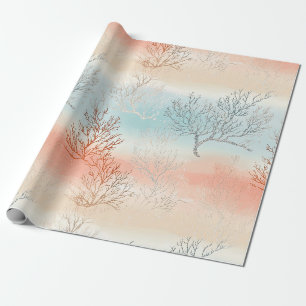 Papel de embrulho de aguarela de luxo Coastal Cora