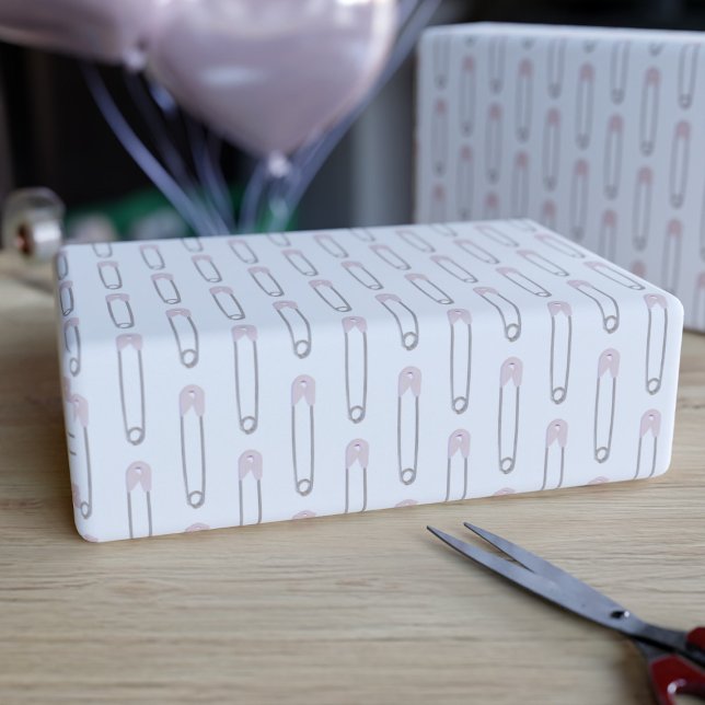 Papel de embrulho de alfinetes de fralda rosa para (Criador carregado)