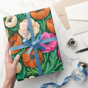 Papel de embrulho de Anêmonas Escandinavas Abstrat