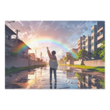 Papel de Embrulho de Anime Fofo - Pacote com 3 pág