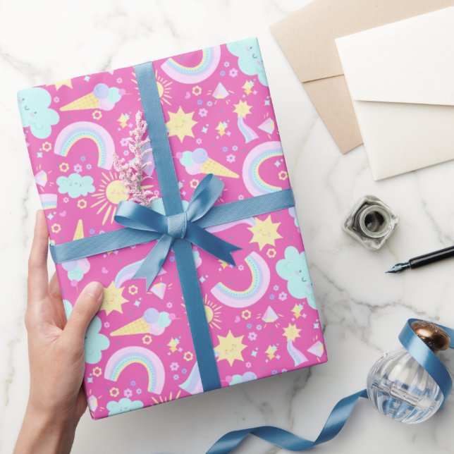 Papel de embrulho de aniversário. (Presentear)