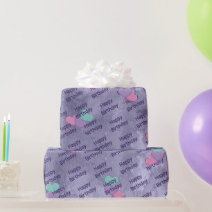 Papel de embrulho de aniversário com balões em for