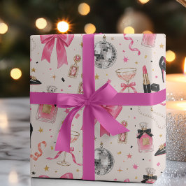 Papel de embrulho de aniversário com estilo Glamou