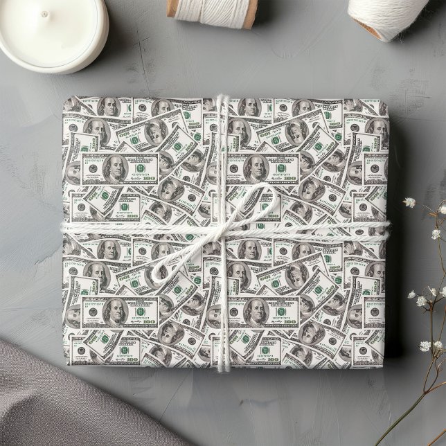 Papel de embrulho de aniversário com padrão de dól (Funny dollar pattern birthday wrapping paper )