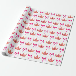 Papel de embrulho de aniversário da princesa rosa