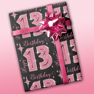 Papel de embrulho de aniversário de 13 anos com br