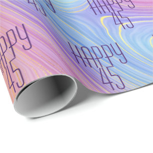 Papel de embrulho de aniversário de 45 anos Pastel