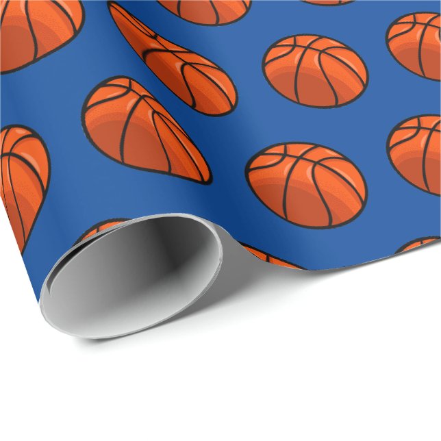 Papel de embrulho de aniversário de basquete Tema  (Ponta do rolo)