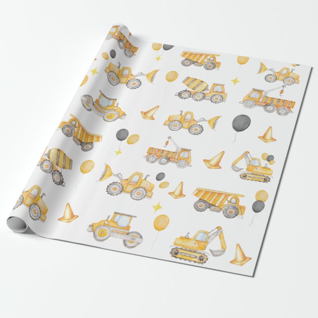 Papel de embrulho de aniversário de construção (Desenrolado)