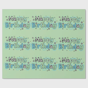 Papel de embrulho de aniversário de futebol menino
