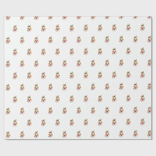Papel de embrulho de aniversário de gato e cupcake