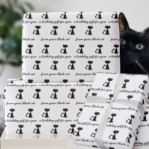 Papel de embrulho de aniversário de gato personali