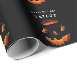 Papel de embrulho de aniversário de Halloween pers