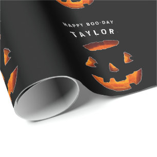 Papel de embrulho de aniversário de Halloween pers