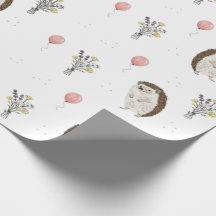 Papel de embrulho de aniversário de ouriço fofo