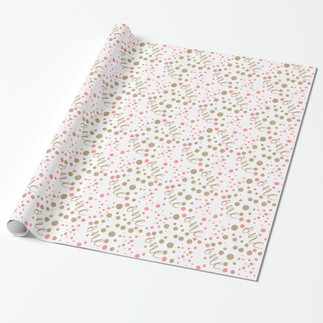 Papel de embrulho de aniversário de primeiro ano c (Desenrolado)
