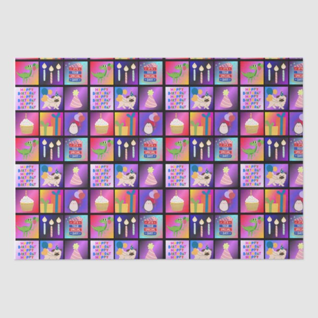 Papel de embrulho de aniversário feliz (Frente )