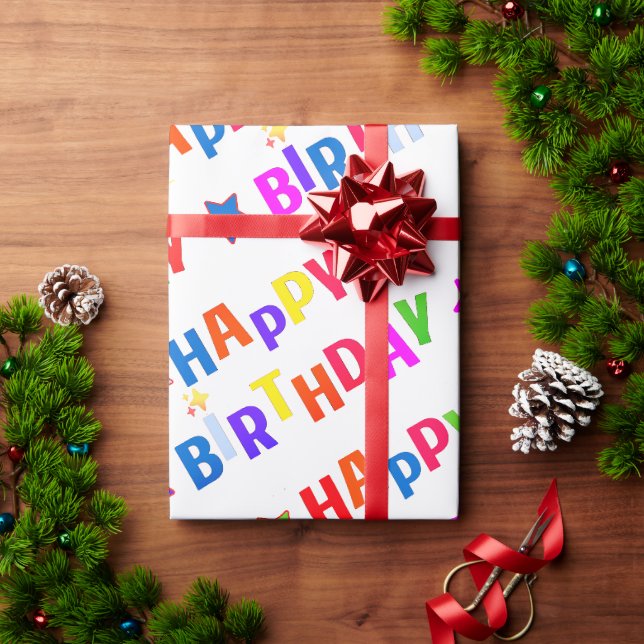 Papel de embrulho de ANIVERSÁRIO FELIZ, DIVERTIDO, (Presente de Natal)