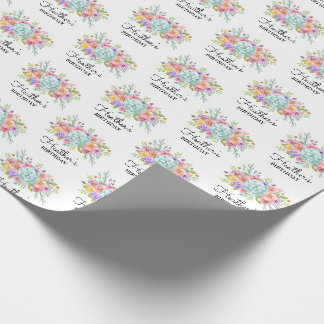 Papel de embrulho de aniversário floral