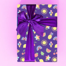Papel de embrulho de aniversário infantil, diversã