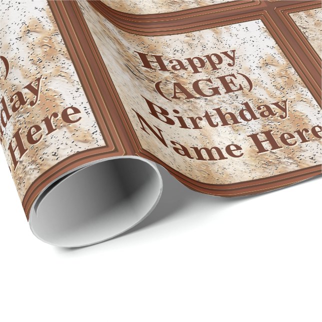 Papel de embrulho de aniversário personalizado com (Ponta do rolo)