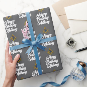 Papel de embrulho de aniversário personalizado da