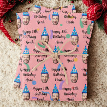 Papel de embrulho de aniversário personalizado, ro
