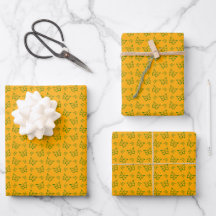papel de embrulho de aniversário verde-amarelo