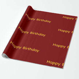 Papel de embrulho de aniversário (Vermelho e Amare