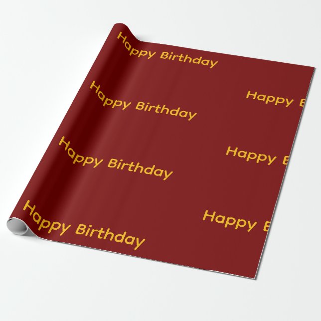 Papel de embrulho de aniversário (Vermelho e Amare (Desenrolado)