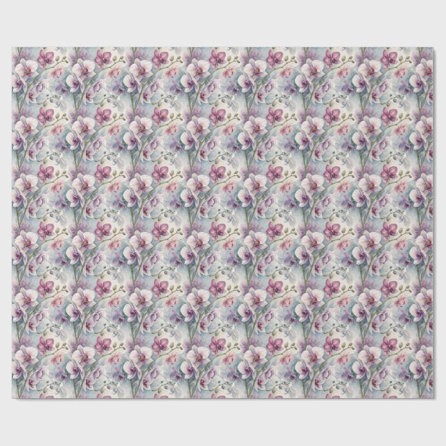 Papel de embrulho de aquarela de orquídea (Aberto)
