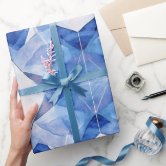 Papel de embrulho de aquarela geométrica de crista