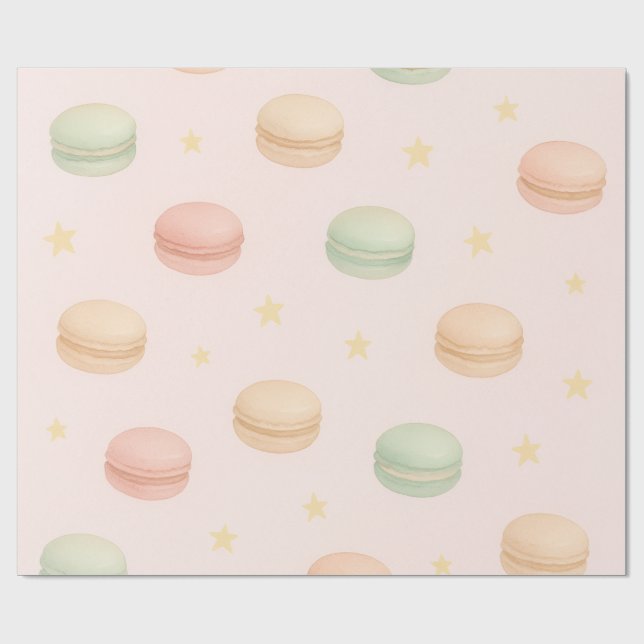 Papel de embrulho de aquarela Macaron & Estrelas P (Aberto)