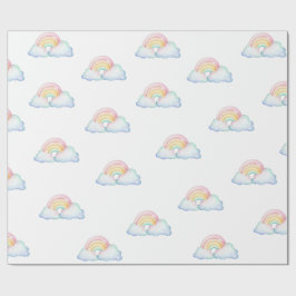 Papel de embrulho de Arco-íris Pastel Fofo