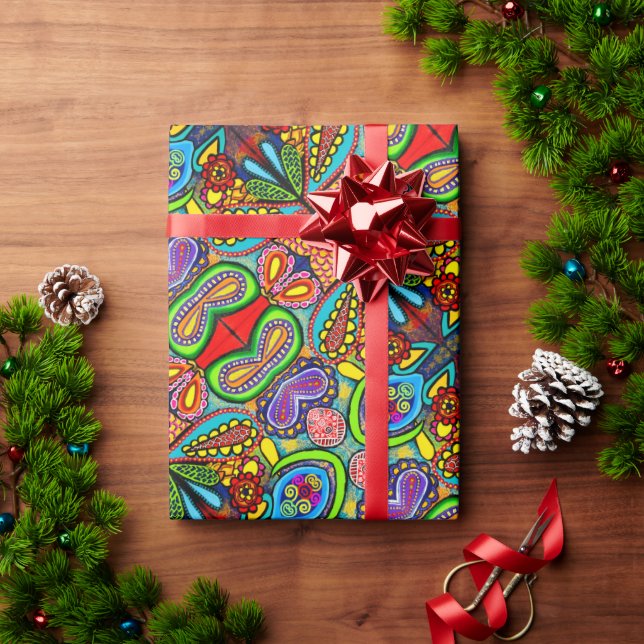Papel de embrulho de arte celular (Presente de Natal)