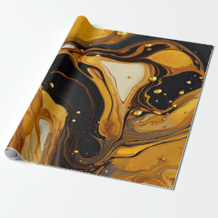 Papel de embrulho de arte em resina dourada