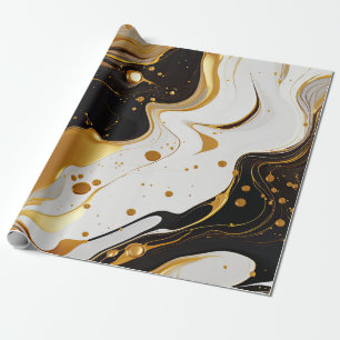 Papel de embrulho de arte em resina dourada