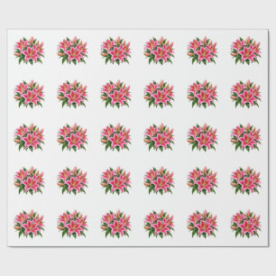 Papel de embrulho de arte floral botânica da flor 
